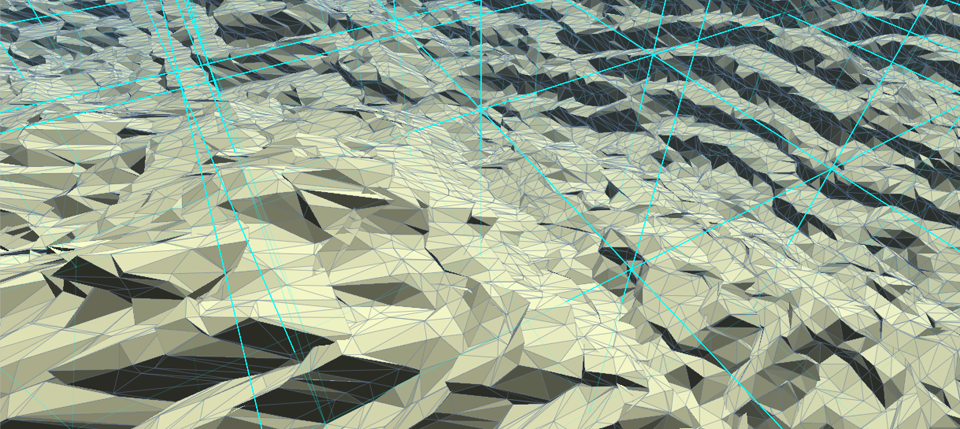 The terrain is "chunked" into cubes so the level-of-detail algorithm can use a fine grained approach when choosing the LOD for each chunk of terrain.