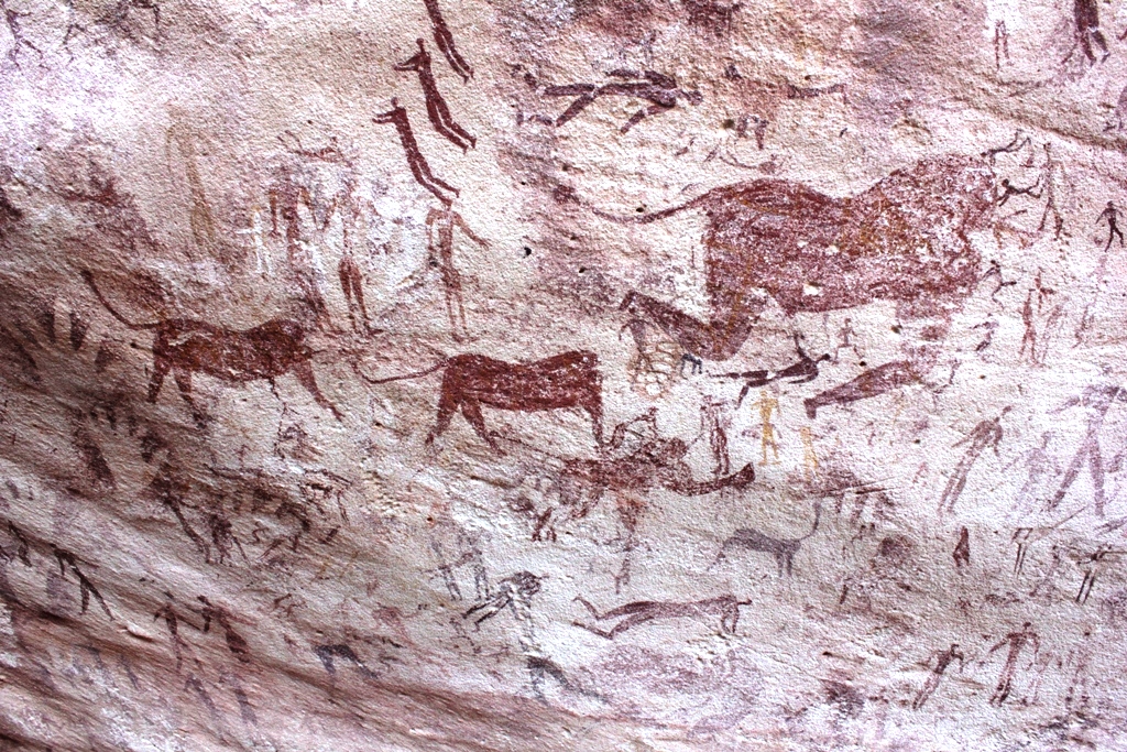 Rock paintings from the Cave of Beasts, Wikipedia. (Photo credit: Clemens Schmillen)